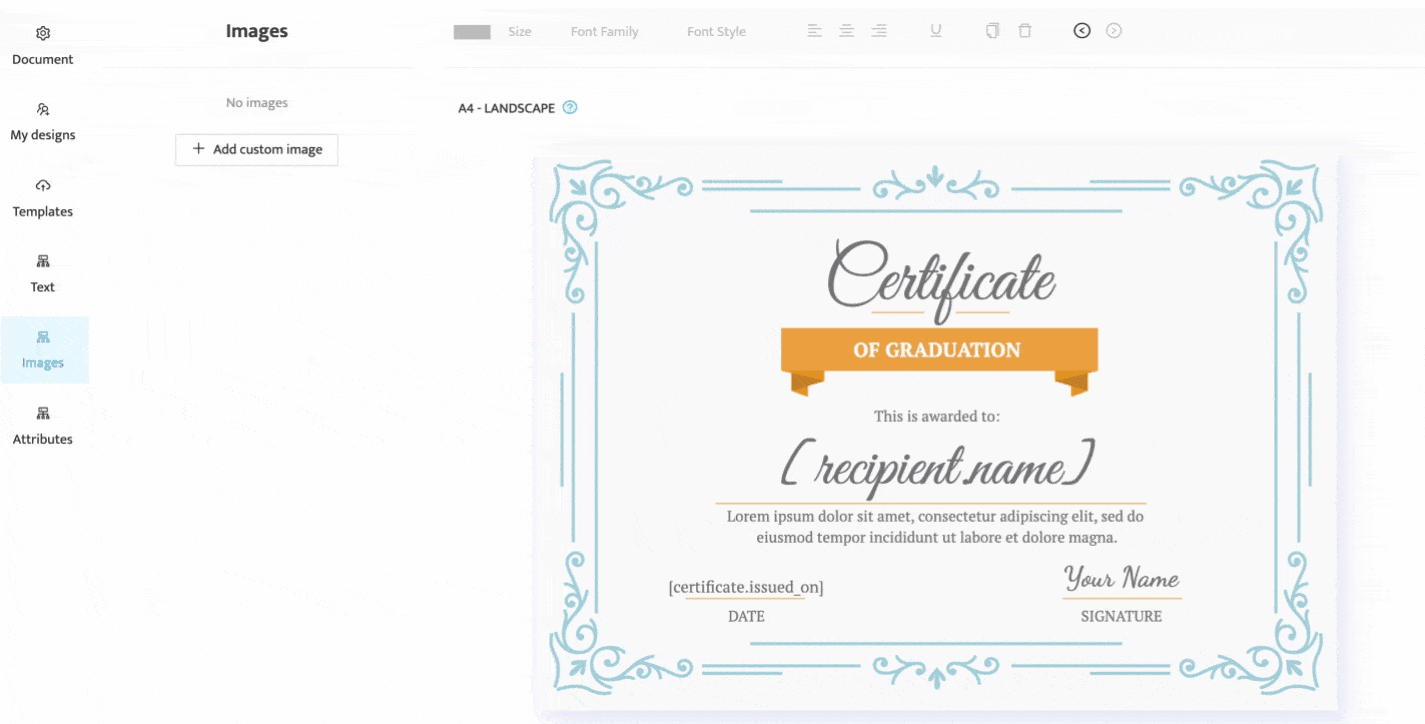 Certifier - Customize the images