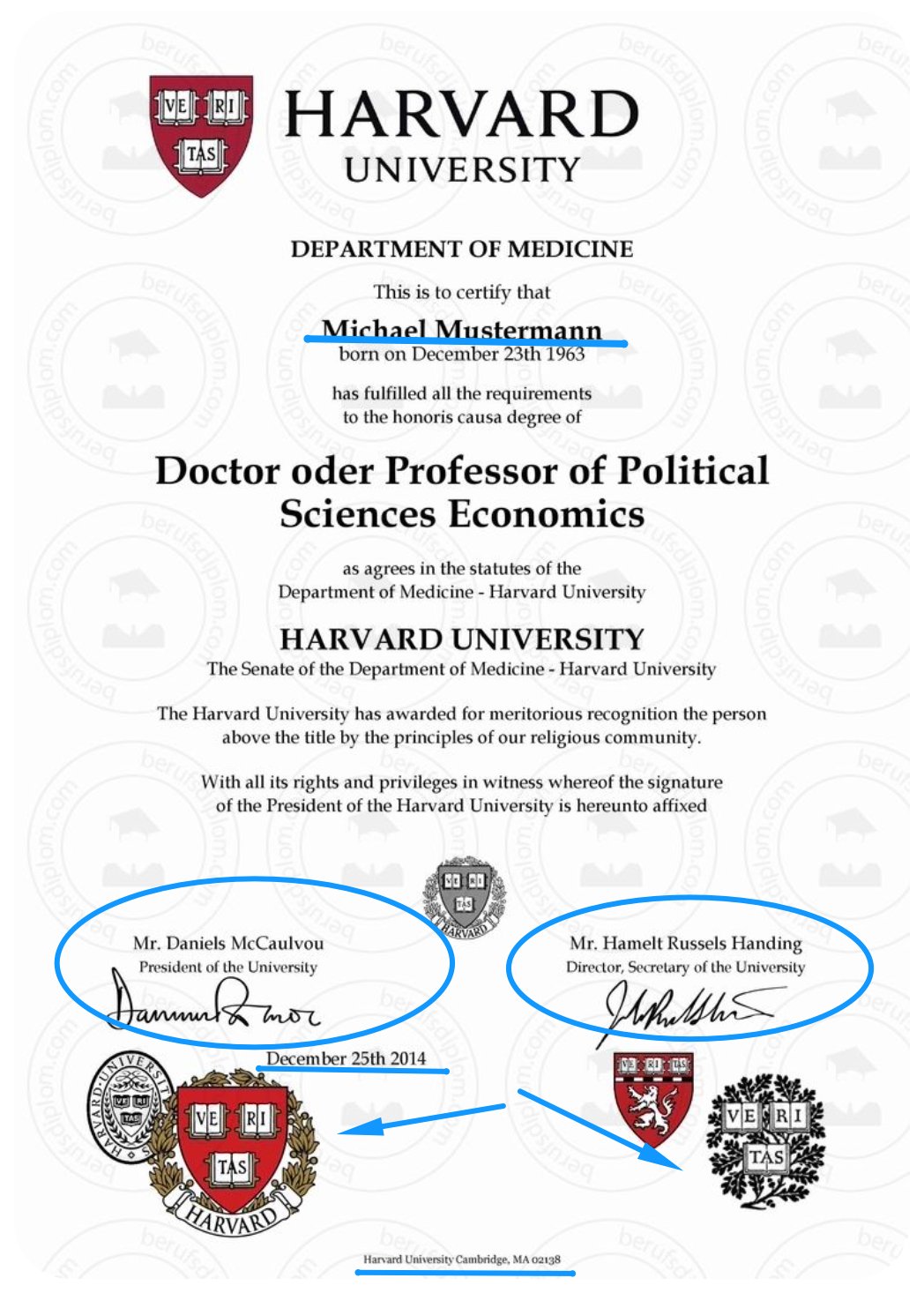 Harvard Certificate