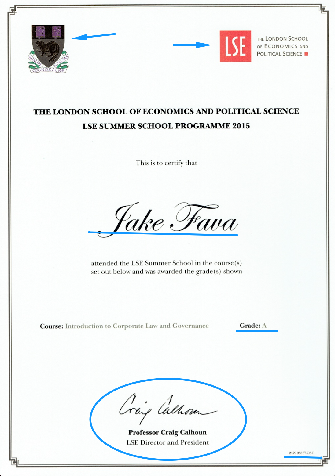  London School of Economics diploma