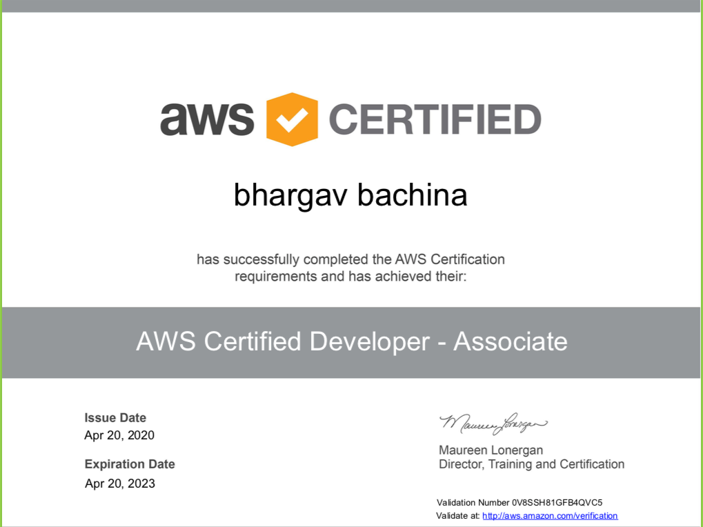 AWS newest certificate