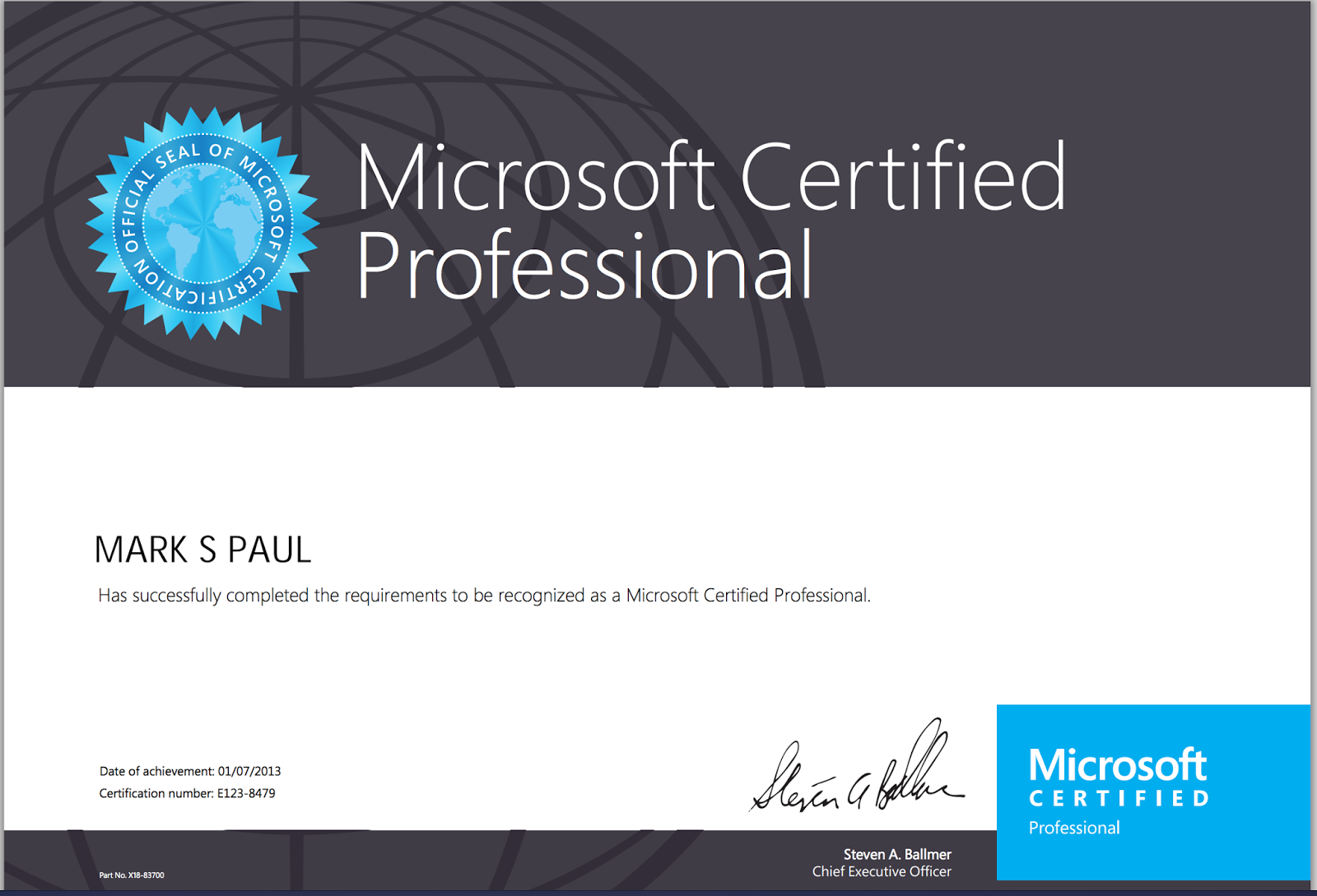 Microsoft certificate 