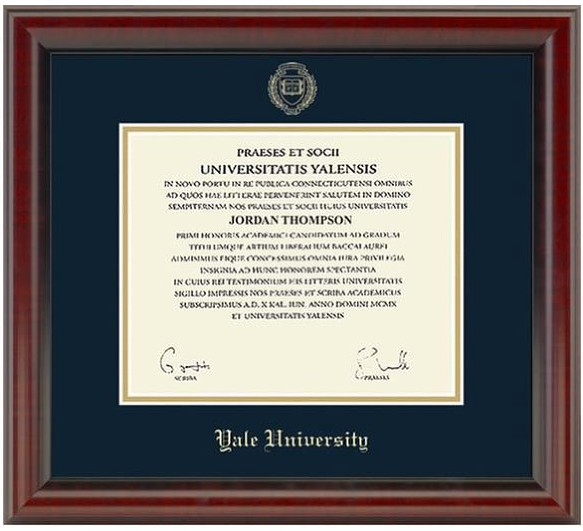 Yale University diploma certificate