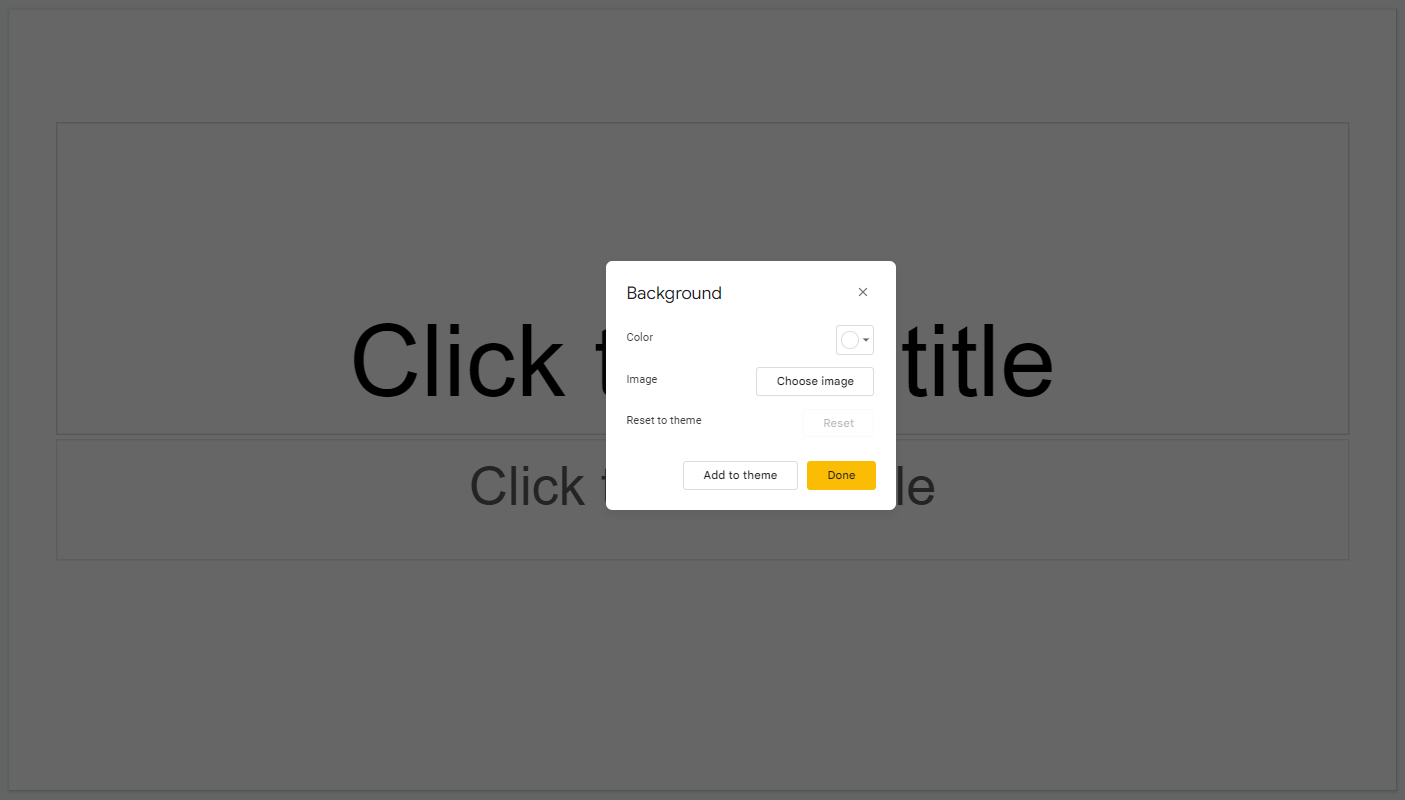 Setting up the certificate background in Google Slides.