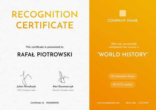 orange modern certificate of recognition landscape 12386 orange modern certificate of recognition landscape 12386