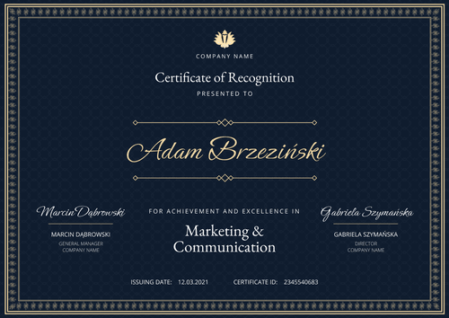 navy blue formal certificate of recognition landscape 12323 navy blue formal certificate of recognition landscape 12323