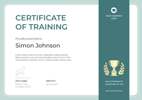 green simple certificate of training landscape 11725