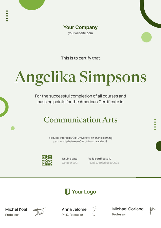 Modern and captivating course certificate template Modern and captivating course certificate template