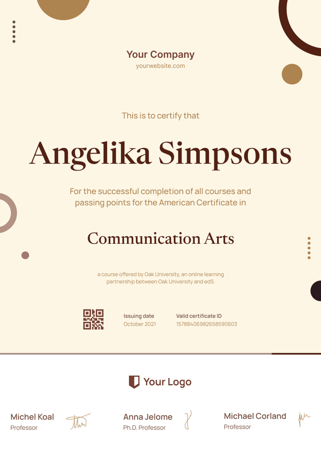 Modern and captivating course certificate template Modern and captivating course certificate template