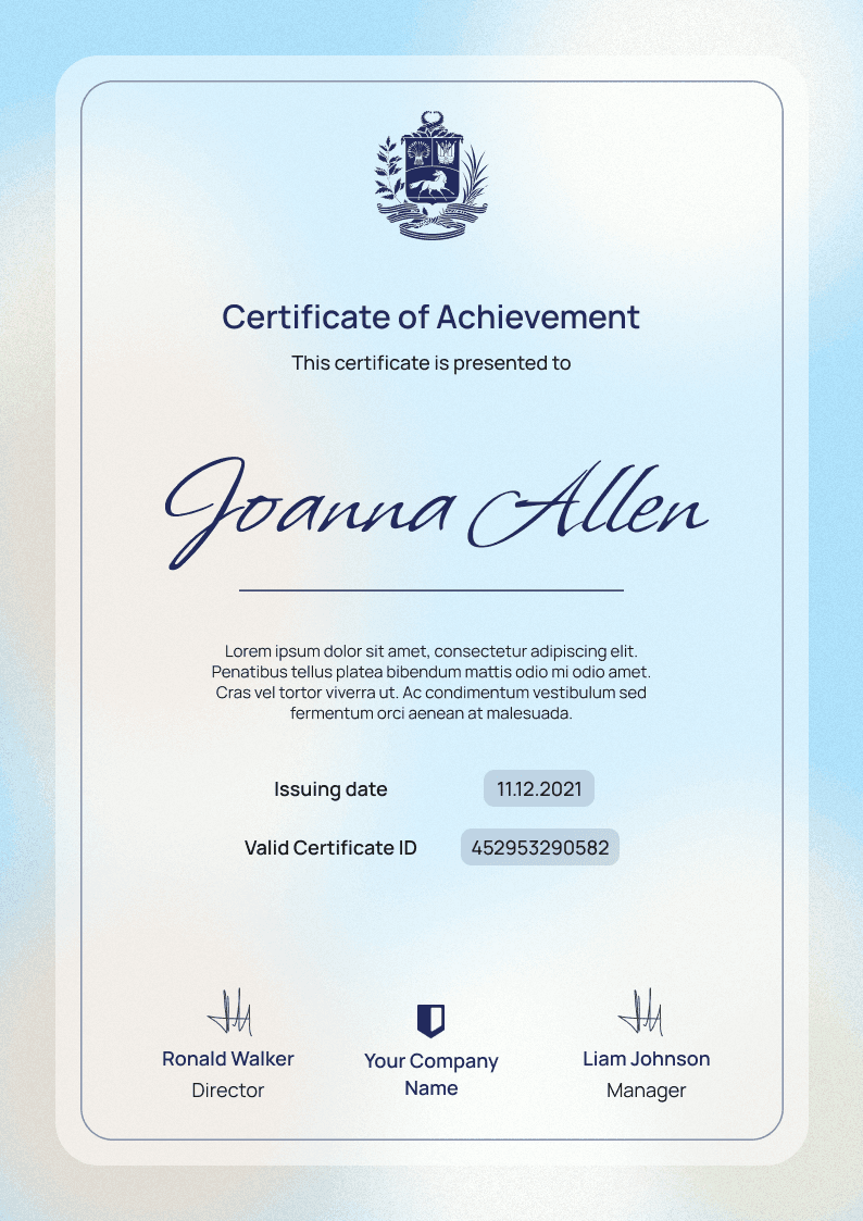 Modern and attractive certificate of achievement template Modern and attractive certificate of achievement template