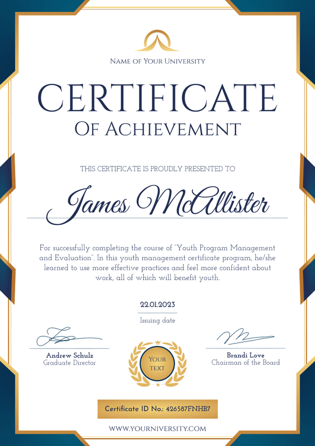 Professional and fancy course certificate template Professional and fancy course certificate template