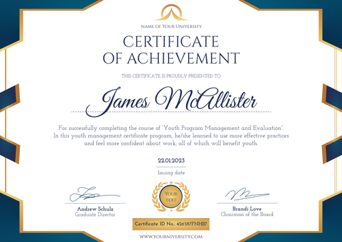 blue professional certificate of course landscape 12762