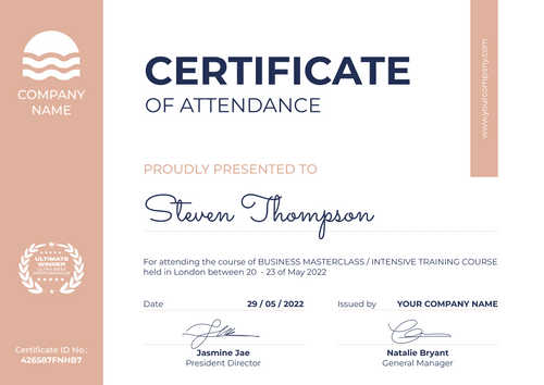 brown simple certificate of course landscape 12620 brown simple certificate of course landscape 12620