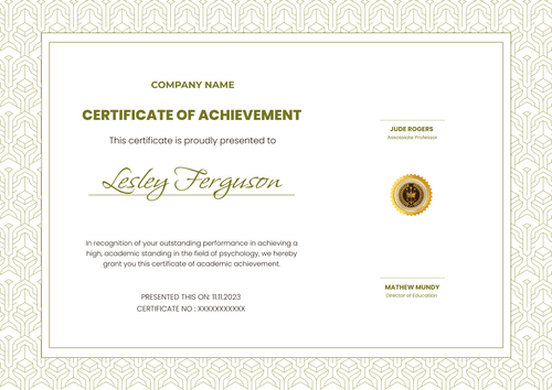 olive formal certificate of achievement landscape 12723 olive formal certificate of achievement landscape 12723