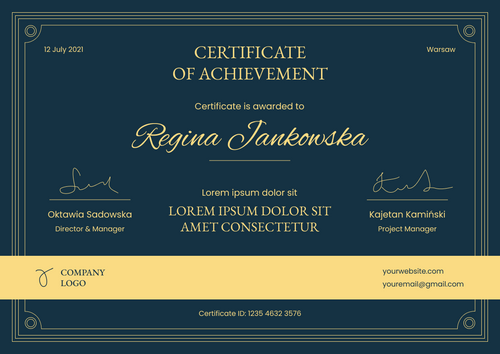 navy blue professional certificate of course landscape 12923