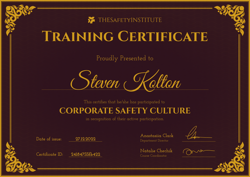 burgundy formal certificate of training landscape 12991