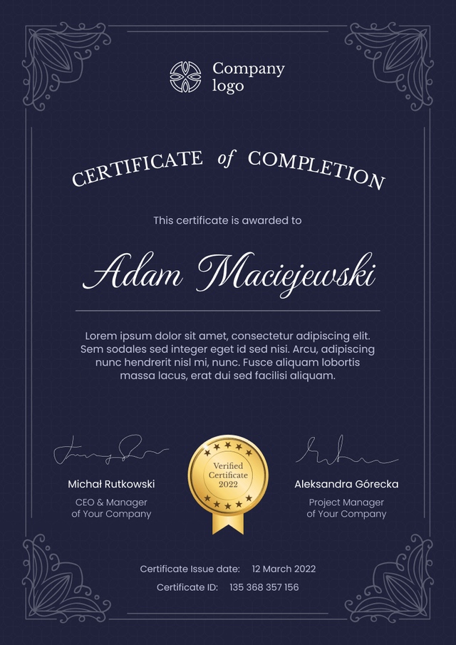 Professional and classy webinar certificate template Professional and classy webinar certificate template