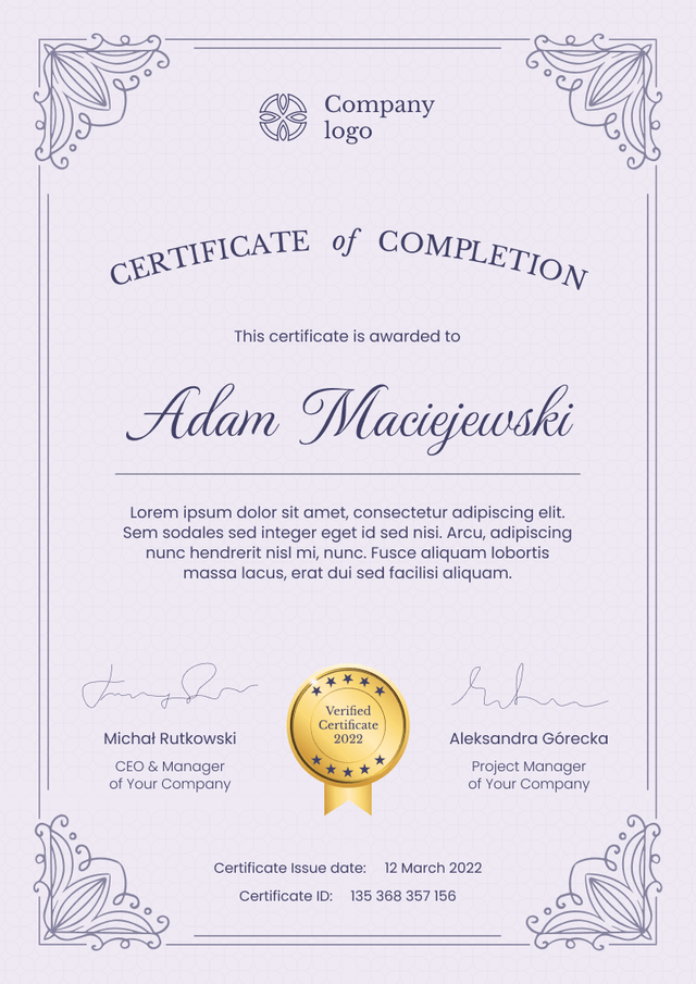 Professional and classy webinar certificate template Professional and classy webinar certificate template