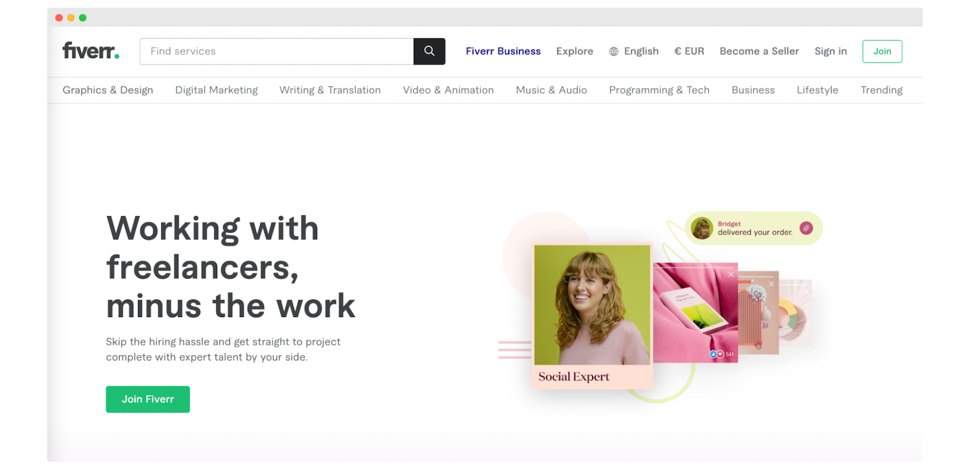 Fiverr a platform for hiring a designer.