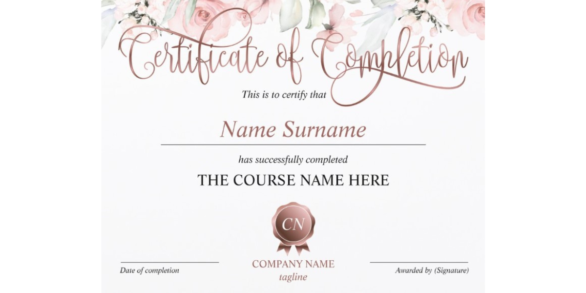 Floral nail certificate template.