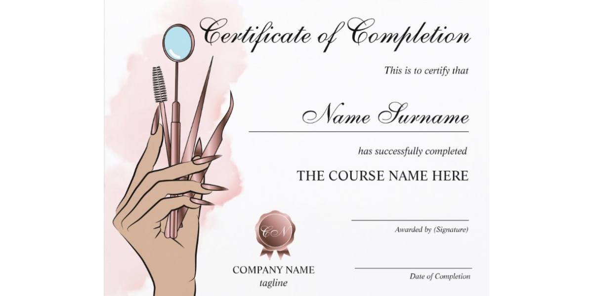Stylish certificate template with a graphic of a hand.
