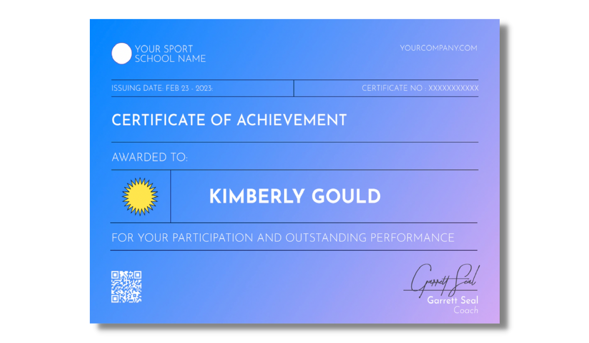 Violet-blue modern and appealing certificate of achievement from Certifier certificate template library.