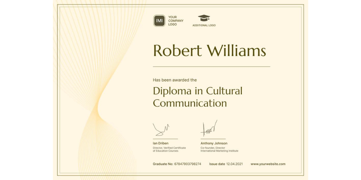 Modern yellow professional training certificate template.