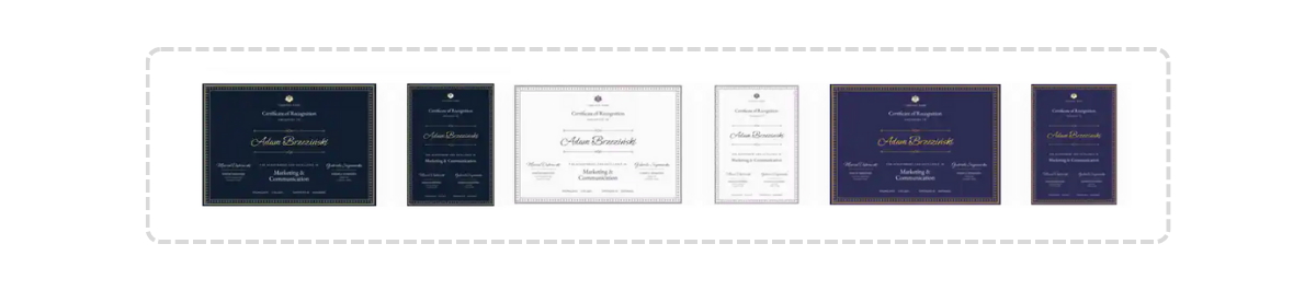 Group of elegant Word certificate templates from Certifier library.