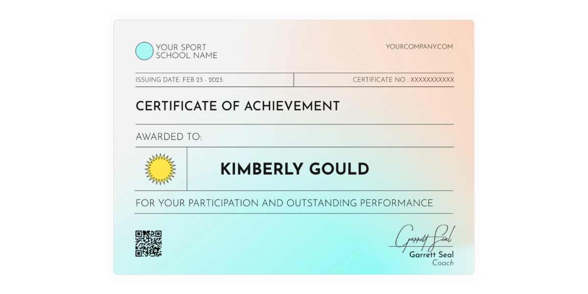 Outstanding achievement certificate template.