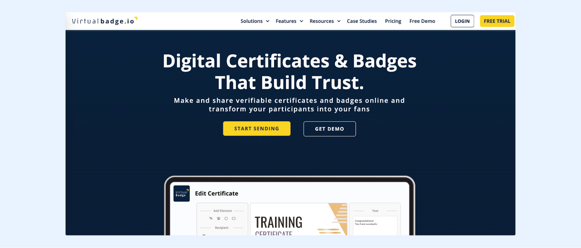 Virtualbadge.io - reliable digital certification as one of the best digital certificates maker to reward students and employees.