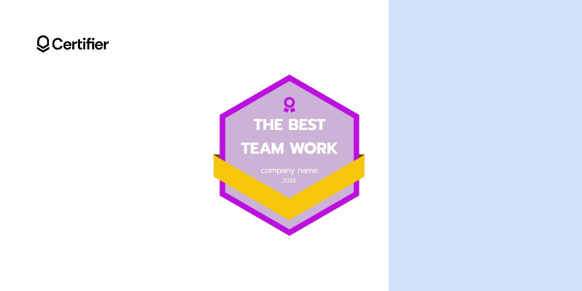 Employee badge template for the best team work.