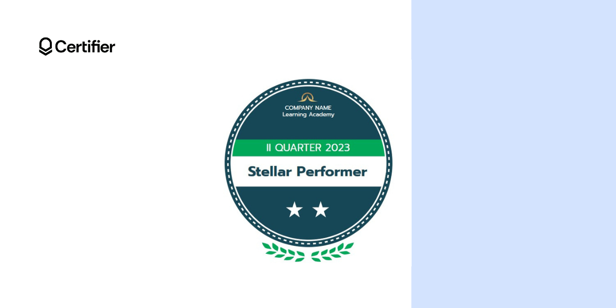 Stellar performer badge template for employees.