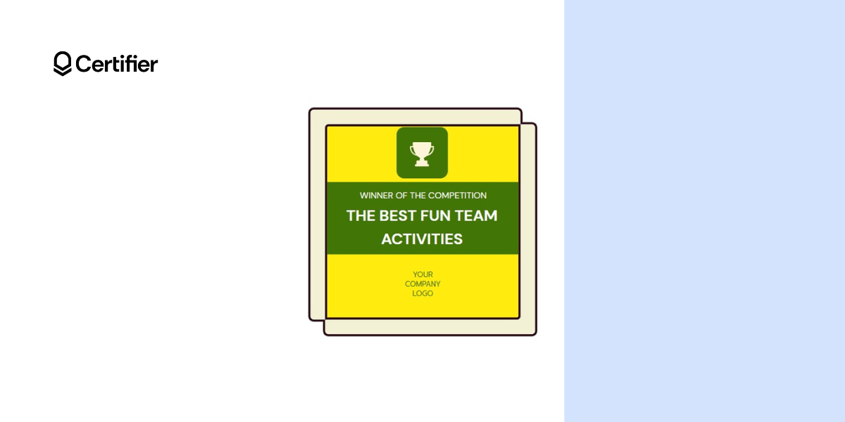 The best fun team activities employee recognition badge template.