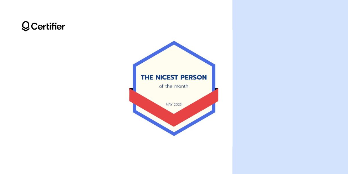 Employee badge idea for the nicest person in the office.