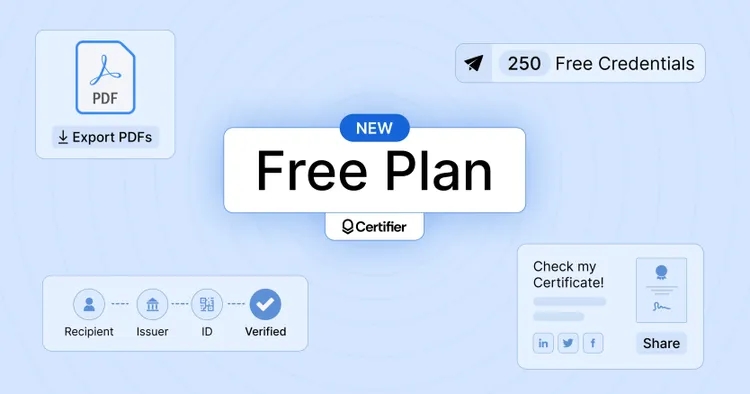 Introducing A Major Upgrade Of Certifier's Free Plan: 250 Credentials, PDF Export, & More! cover image