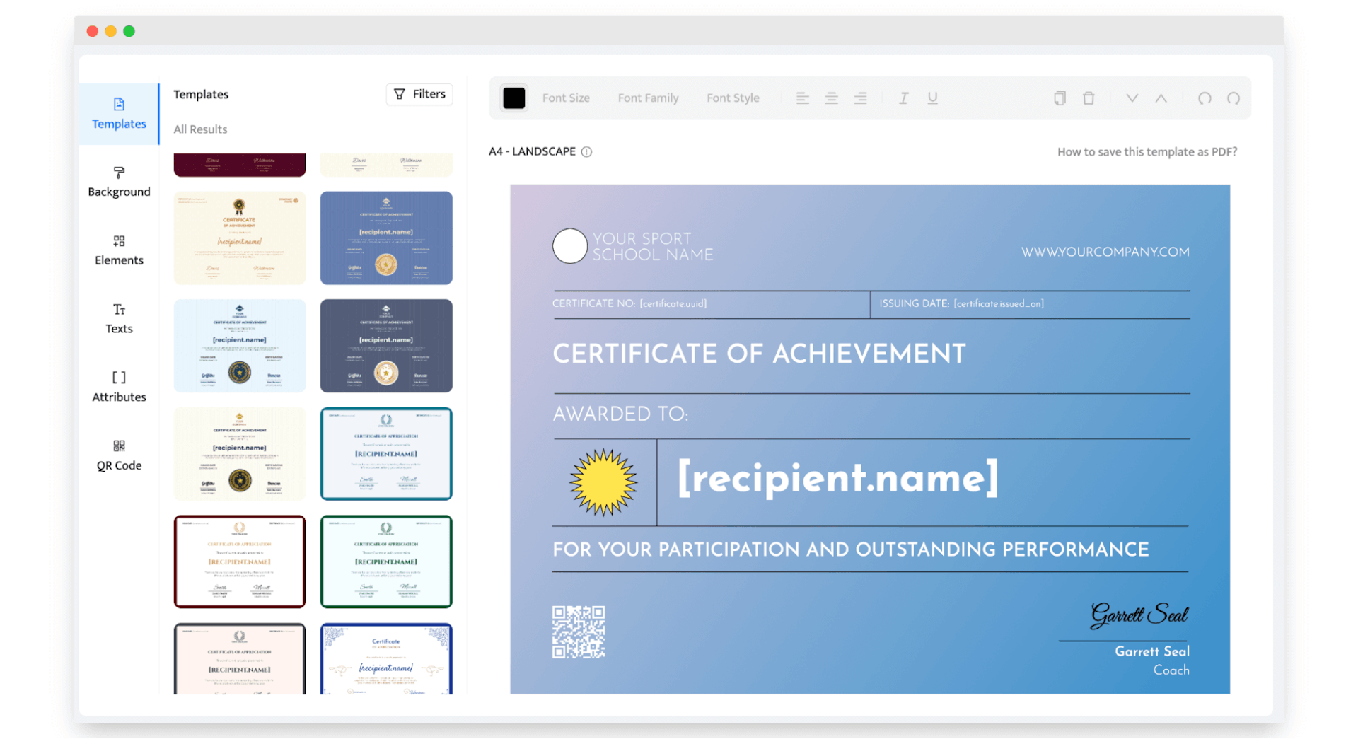Designing certificate of appreciation with Certifier.