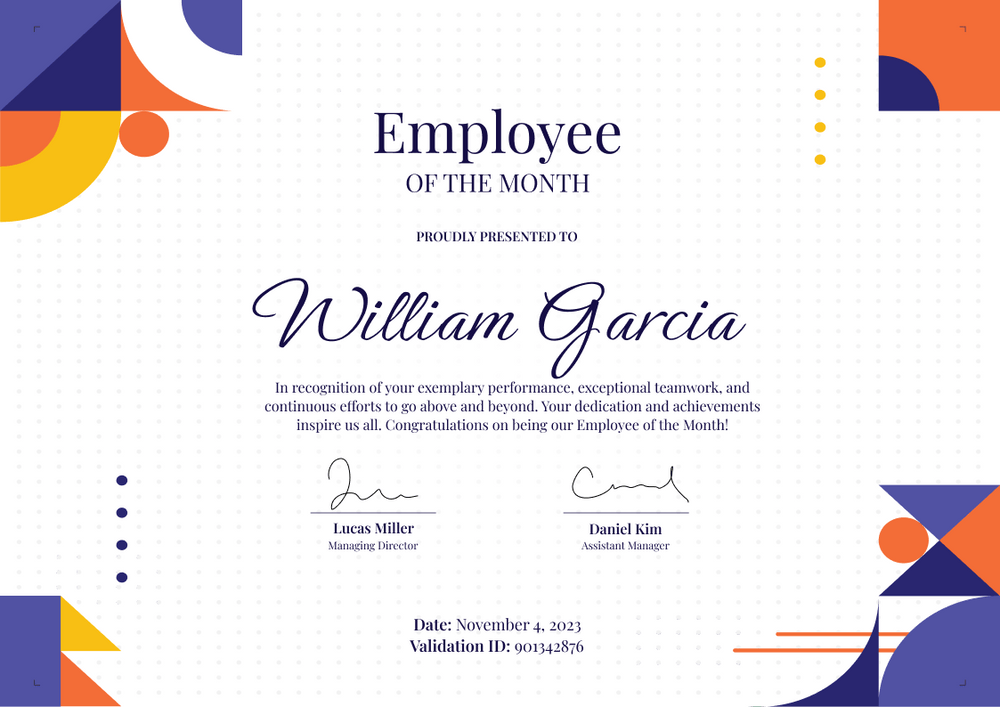 Fresh and dynamic employee of the month certificate template landscape Fresh and dynamic employee of the month certificate template landscape