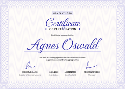 Elegant and professional participation certificate template landscape