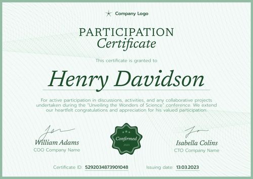 Professional and streamlined participation certificate template landscape Professional and streamlined participation certificate template landscape