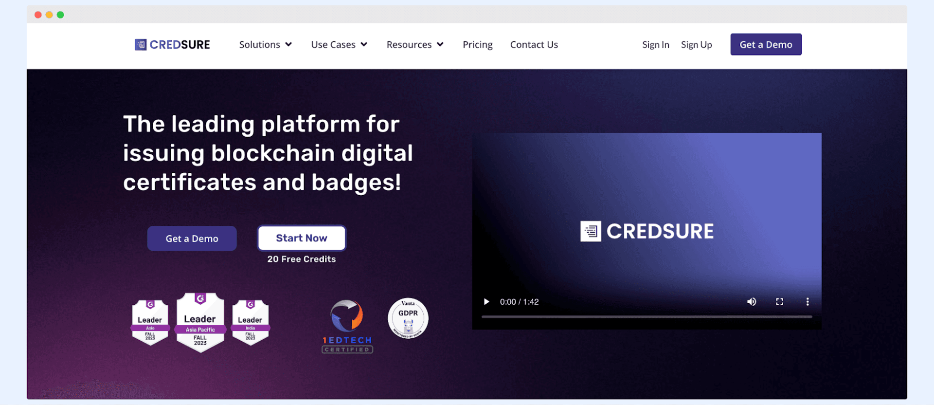 CredSure page as an alternative to CertifyMe.