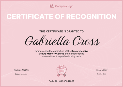 Clean and simple certificate of recognition template landscape Clean and simple certificate of recognition template landscape
