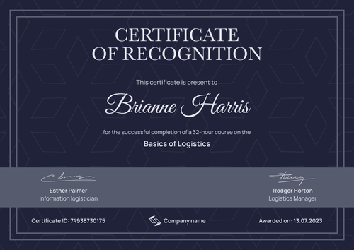 Premium and adept recognition certificate template landscape
