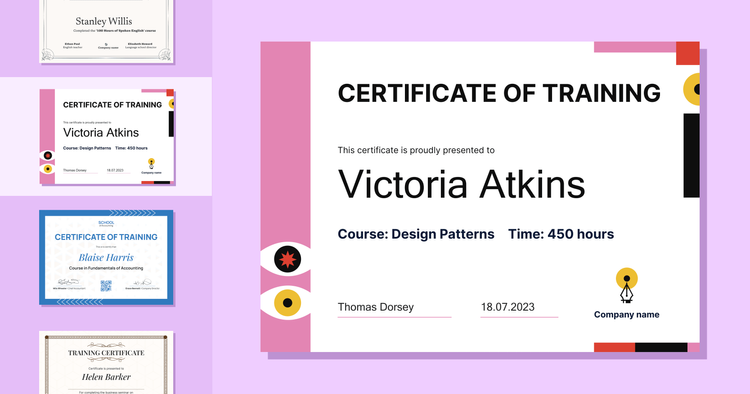 20 Free Training Certificate Templates cover image