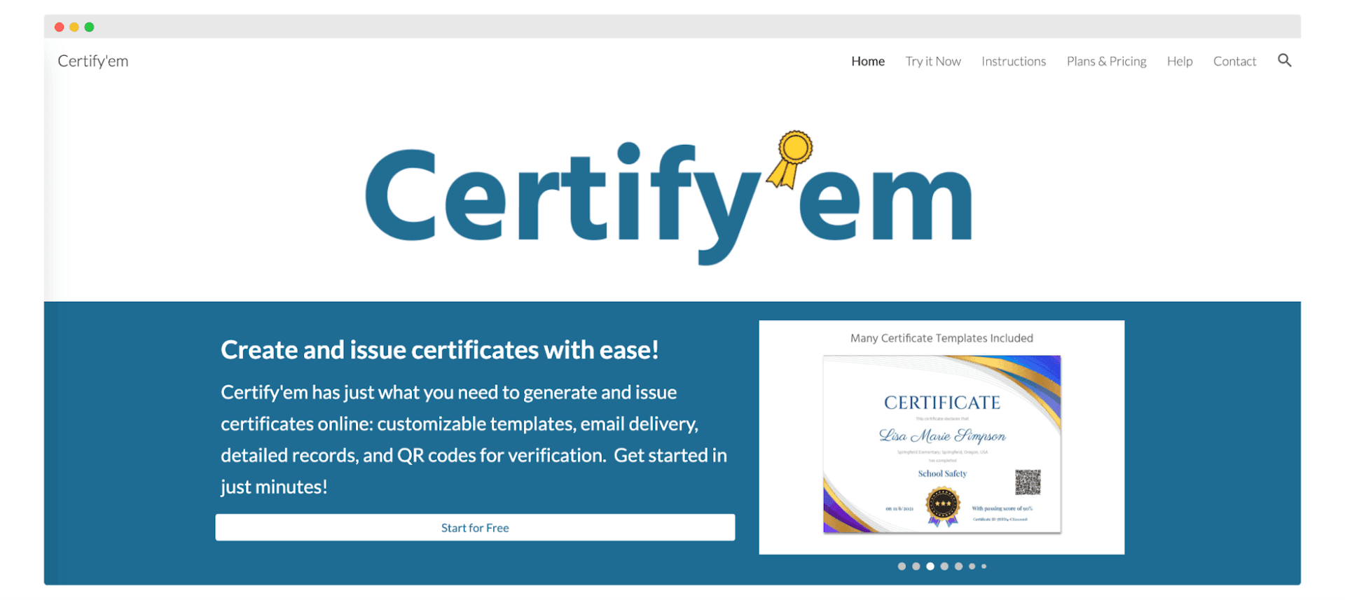 Certify’em free Google certificate generator.