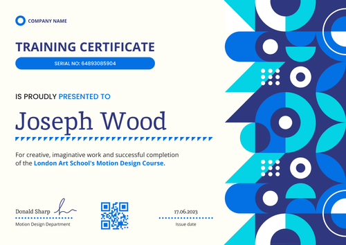 Abstract and modern certificate of training template landscape