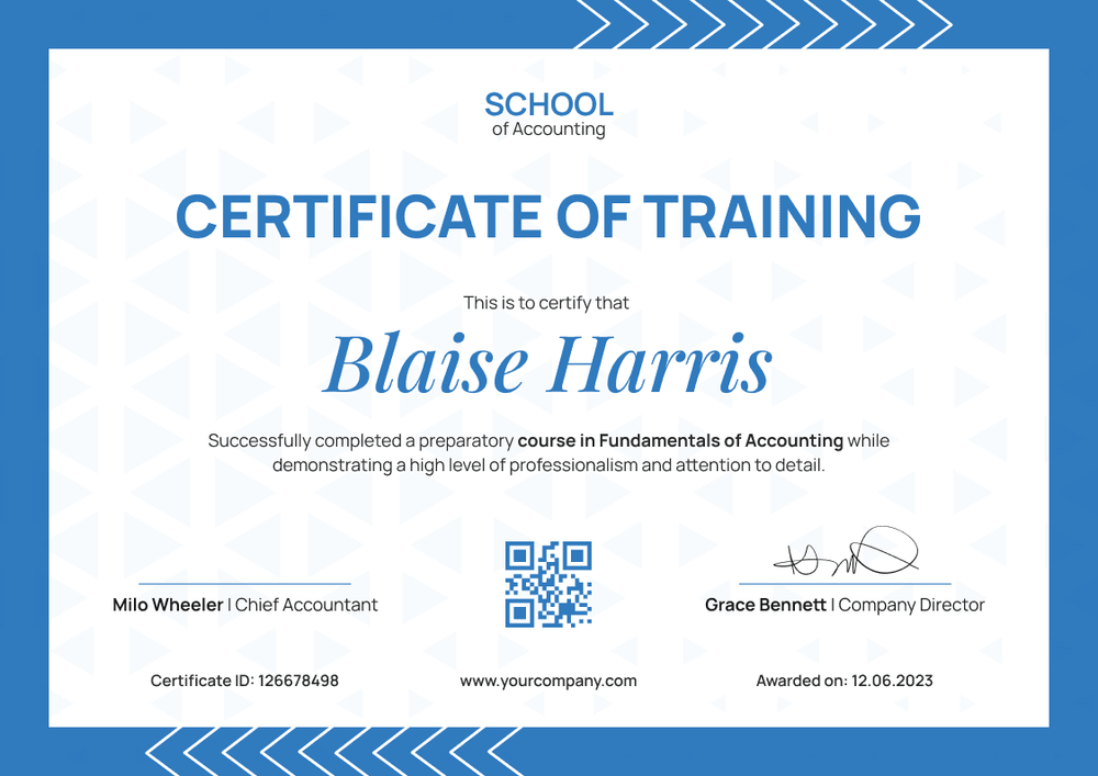 Classy and simple certificate of training template landscape Classy and simple certificate of training template landscape