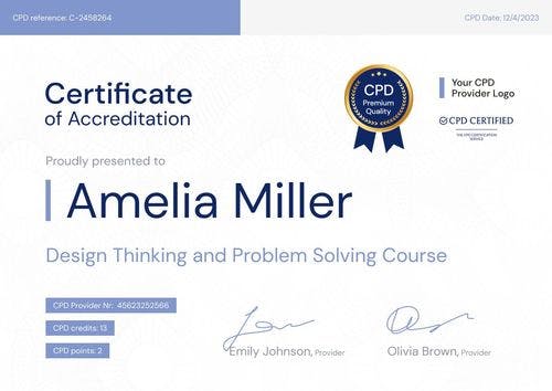 Professional and refined CPD certificate template landscape