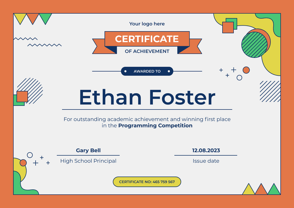 Professional and clean training certificate template landscape Professional and clean training certificate template landscape