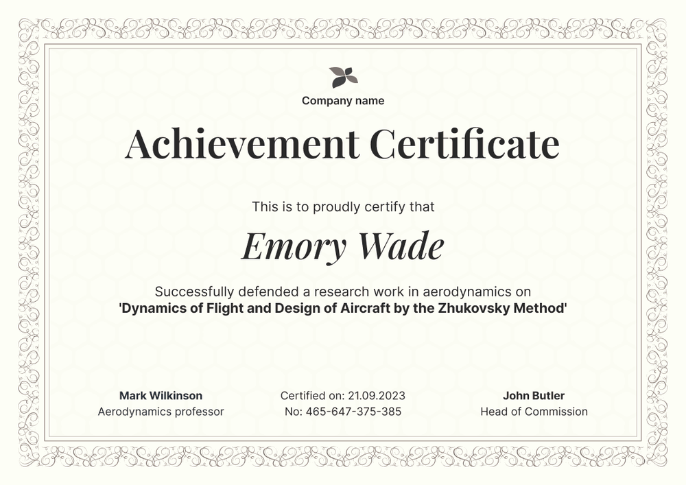 Traditional and formal achievement certificate landscape Traditional and formal achievement certificate landscape