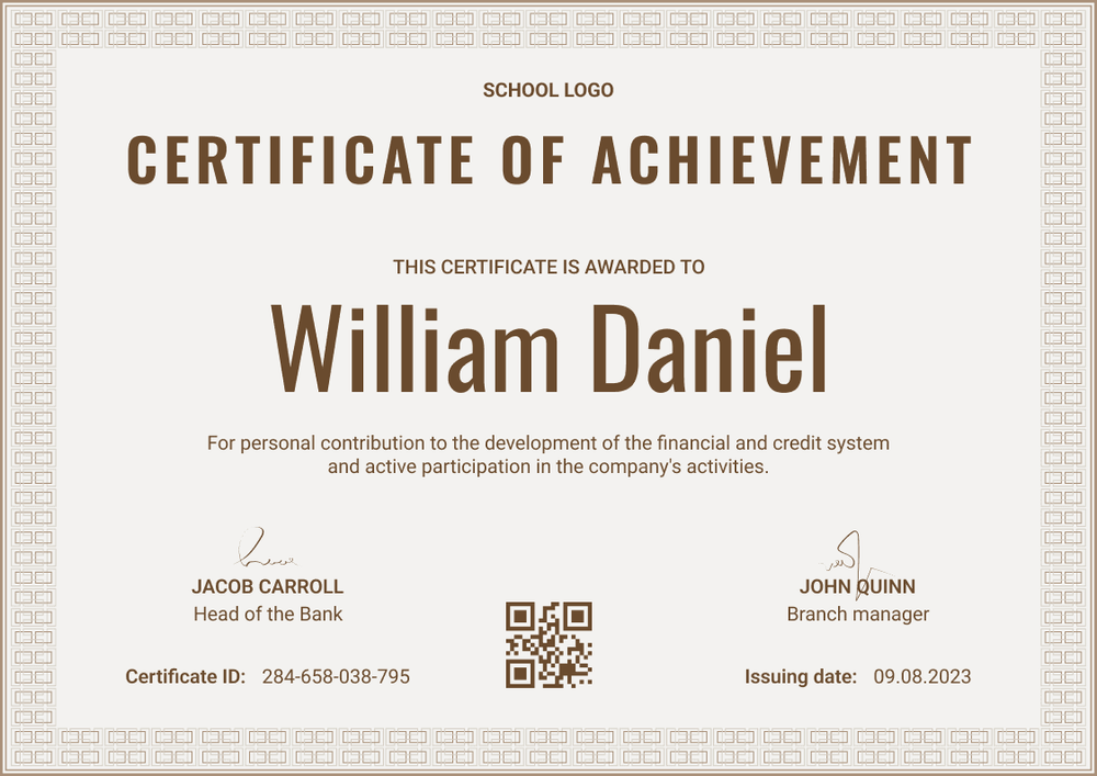 Formal and standard certificate of achievement landscape Formal and standard certificate of achievement landscape