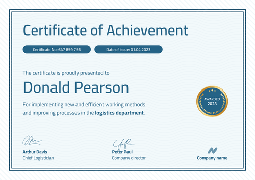 Professional and calm certificate of achievement landscape
